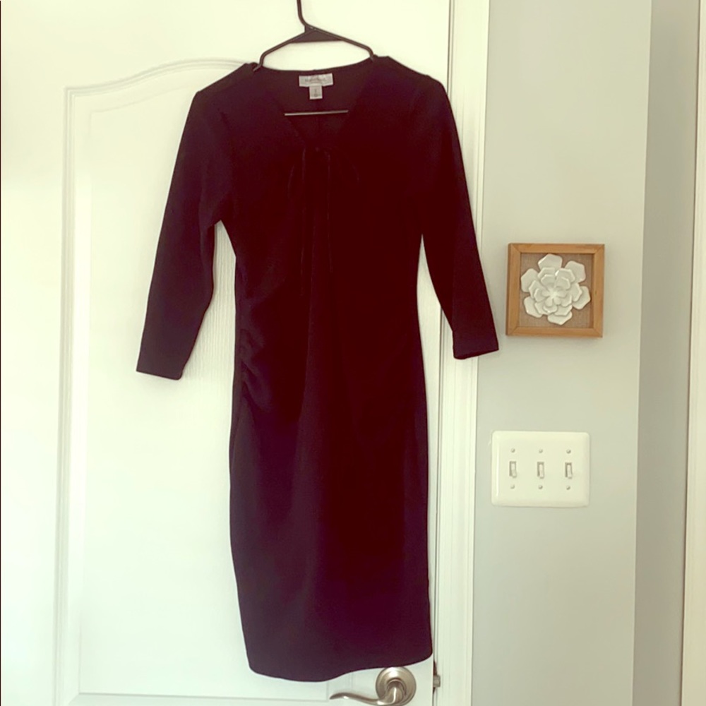 Maternity Bodycon Lace-Up Front Dress
